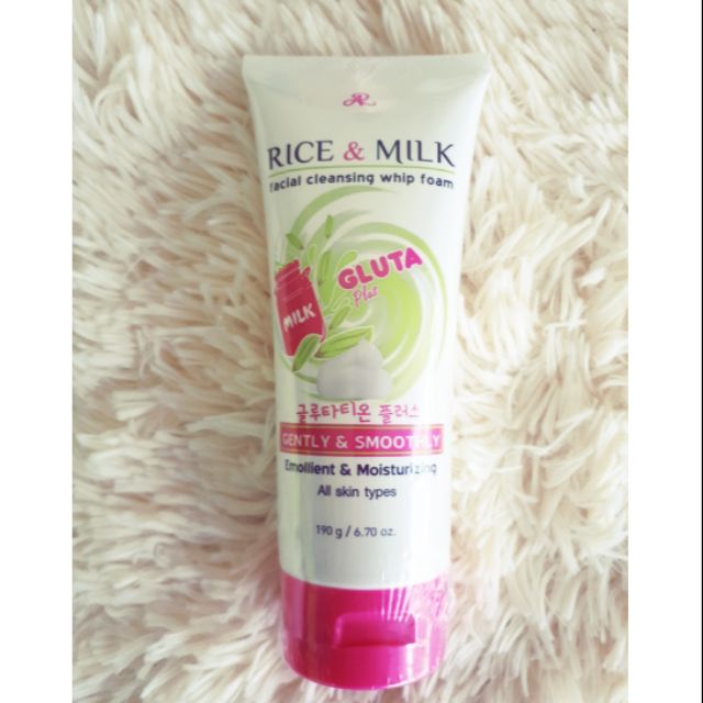 AR RICE & MILK FACIAL CLEANSING WHIP FOAM & GLUTA WHITENING FOAM 190g