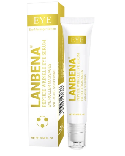 LANBENA PEPTIDE WRINKLE EYE SERUM ANTI-PUFFINESS FINE LINES DARK CIRCLE ANTI-AGING MOISTURIZING EYE PATCHES EYE CARE BEAUTY