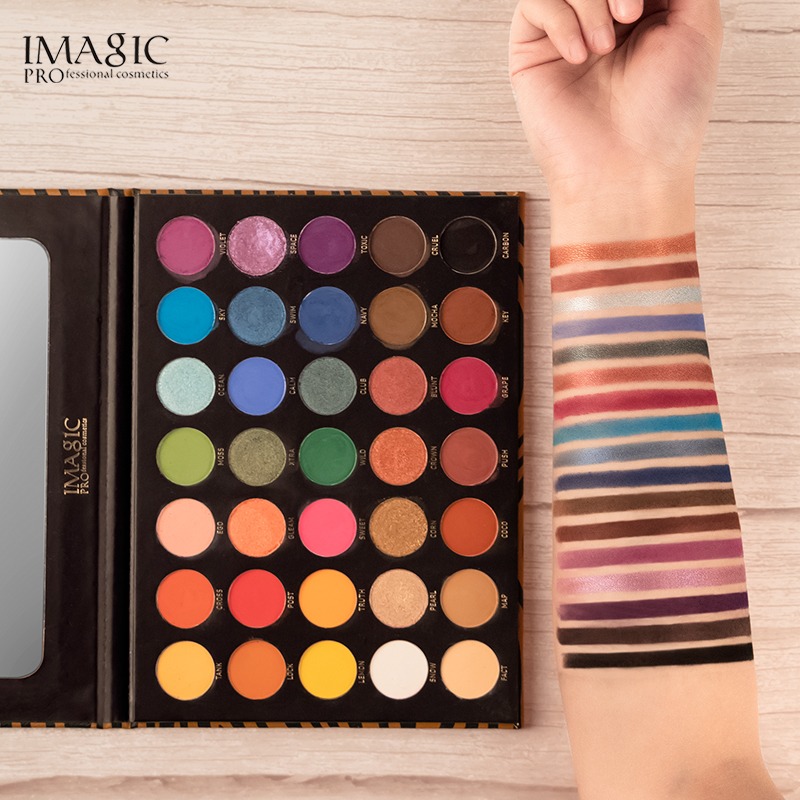 IMAGIC 35 color eyeshadow palette waterproof matte glitter eye shadow primer luminous eyeshadow ladies gift Qual Codigo Rastreio