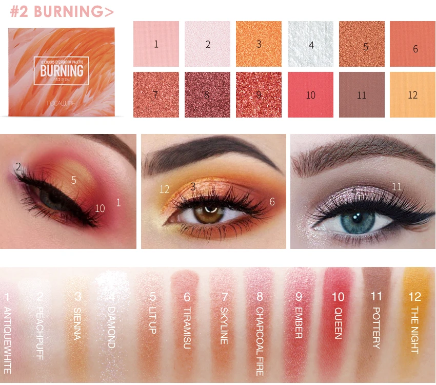 Focallure Burning 12 Colours Eye-shadow Palette