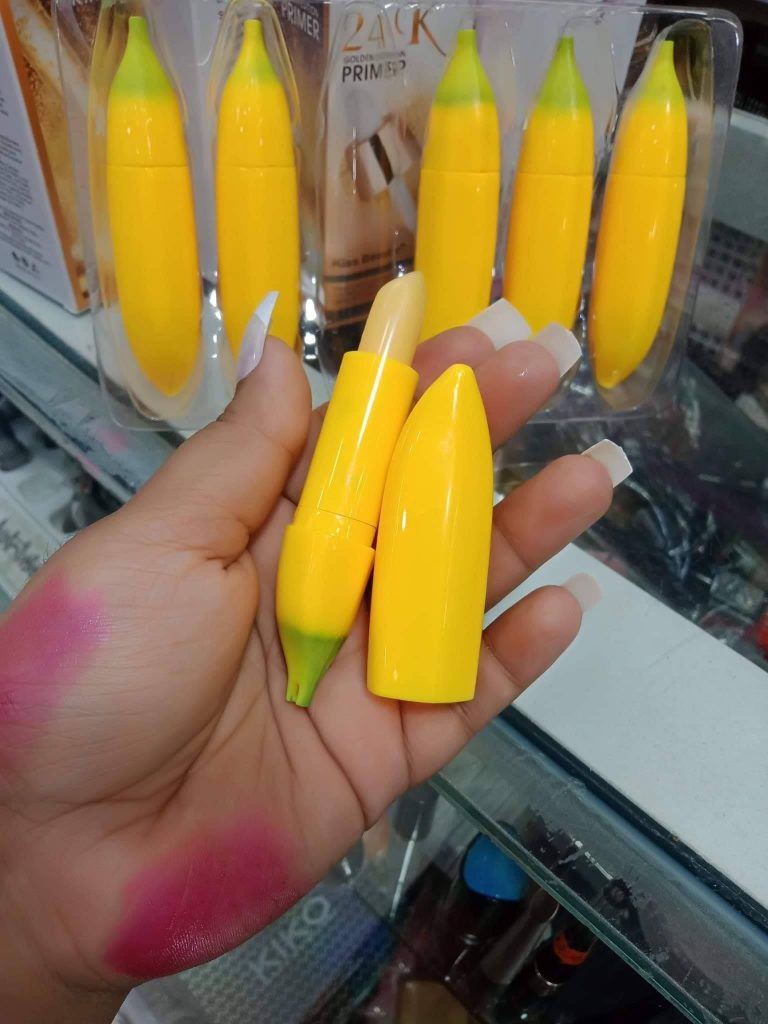 Banana Lip Balm and Lipstick for Pinkish Lips