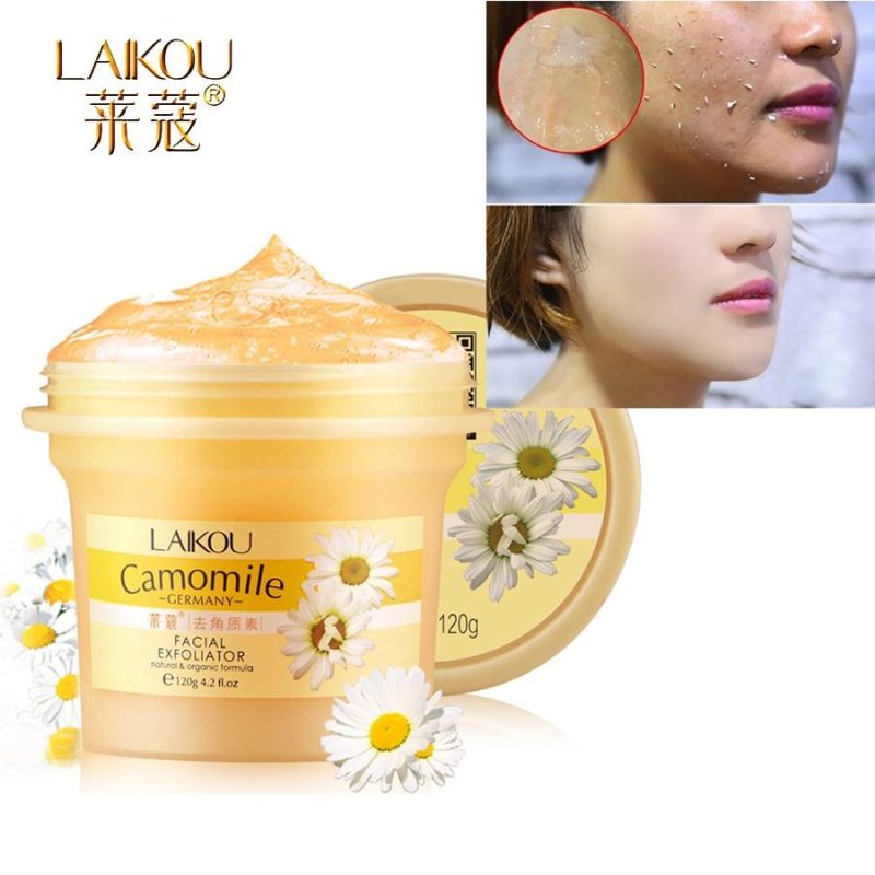 LAIKOU Camomile Facial Scrubs Pure Natural Organic Scrub Gel Facial Body Exfoliating Body Scrub, Skin Lightening