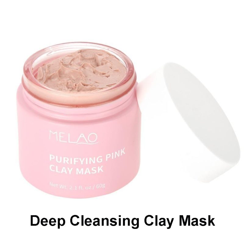 6952243299588 Melao Purifying Illuminate Refine Pink Clay Mask, Oil Control Shrinking Pores Blackhead Removing Deep Cleansing Moisturizing Clay Facial Mask, 60g