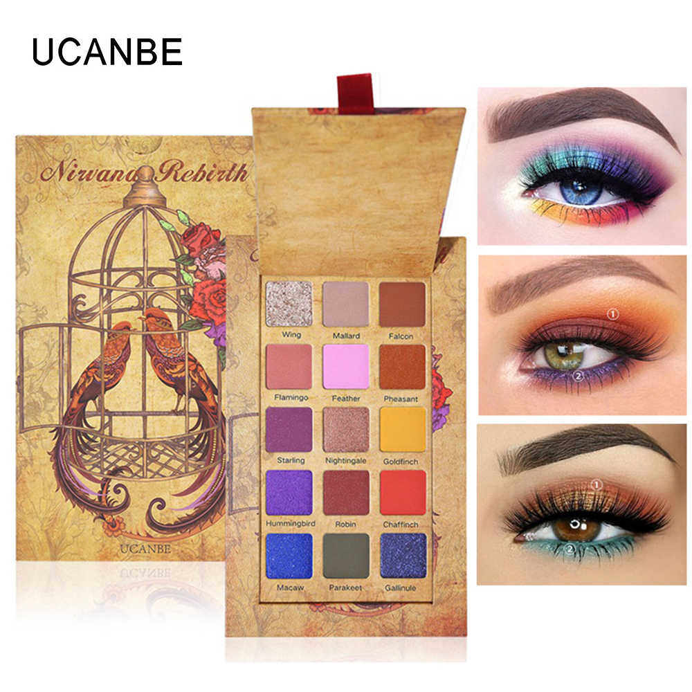 UCANBE NIWANA REBIRTH (Cageling) 15 Color Eyeshadow Palette Shimmer Matte Glitter Eye Shadow Pallete Pigmented Long-Lasting Waterproof Makeup Kit