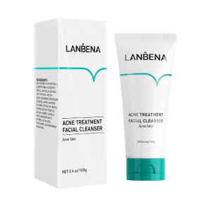 LANBENA ACNE TREATMENT FACIAL CLEANSER ANTI-ACNE FACE WASH WITH OIL-FREE FORMULA FOR CLEAN PORES FOR OILY, DRY & ACNE-PRONE SKIN (3.38 FL OZ / 100 ML)