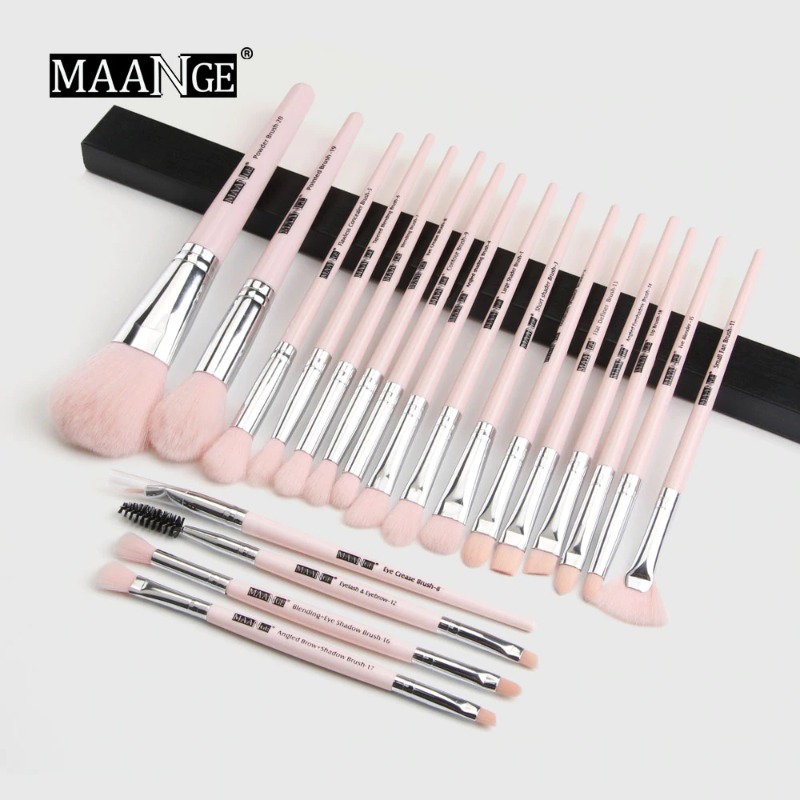 Maange 20 pcs Professional makeup Brush set - pink Set