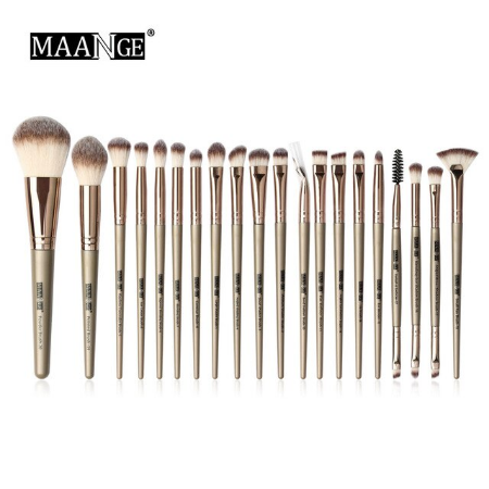 Maange 20 pcs Professional makeup Brush set - bronze Golden