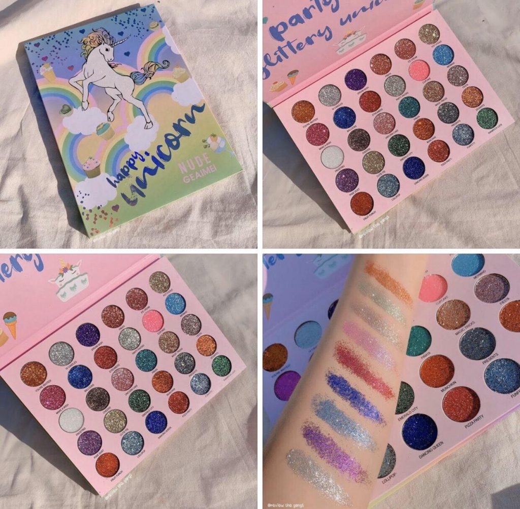 unicorn glitter eyeshadow palette 6952154623335