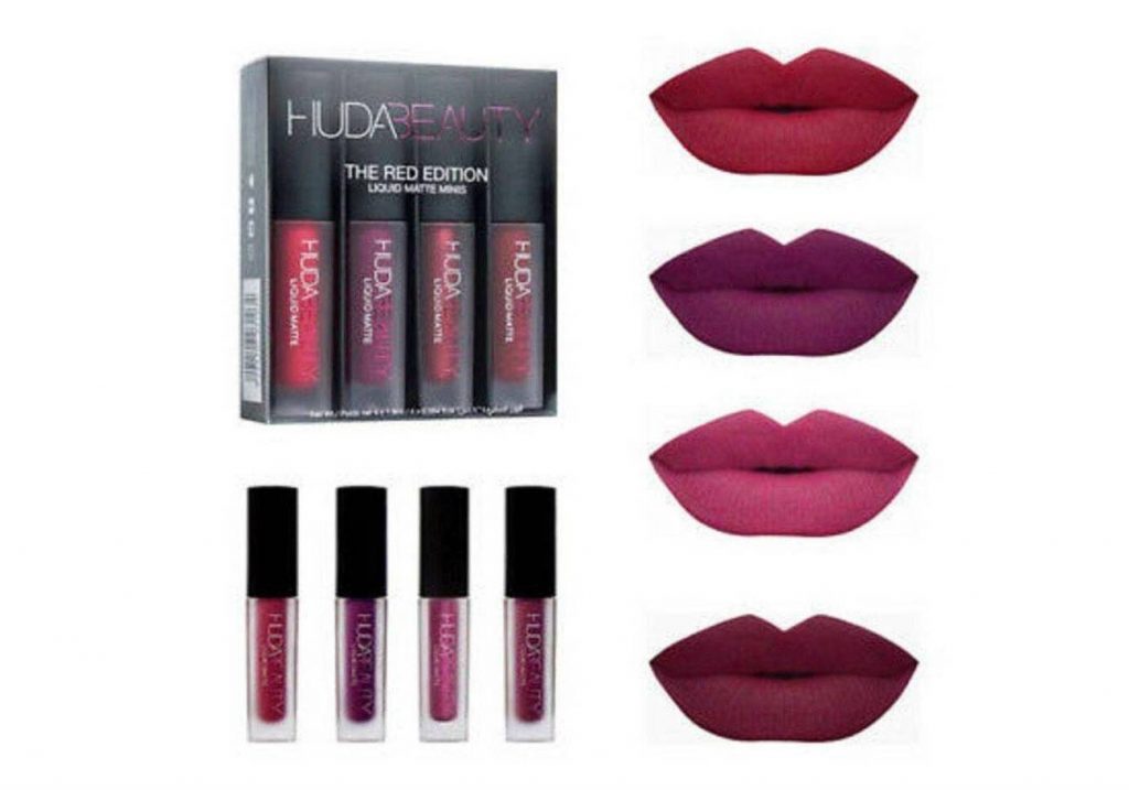 Huda Beauty Red Edition Liquid Lipstick - Set Of 4 Pcs