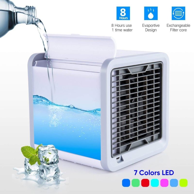 Mini Air Cooler Cooling USB Fan Conditioner With Colorful LED