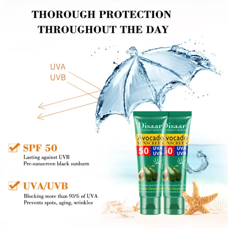 Disaar Avocado SPF50 UVA/UVB Protection Water Resistant Sunscreen cloudshopbd