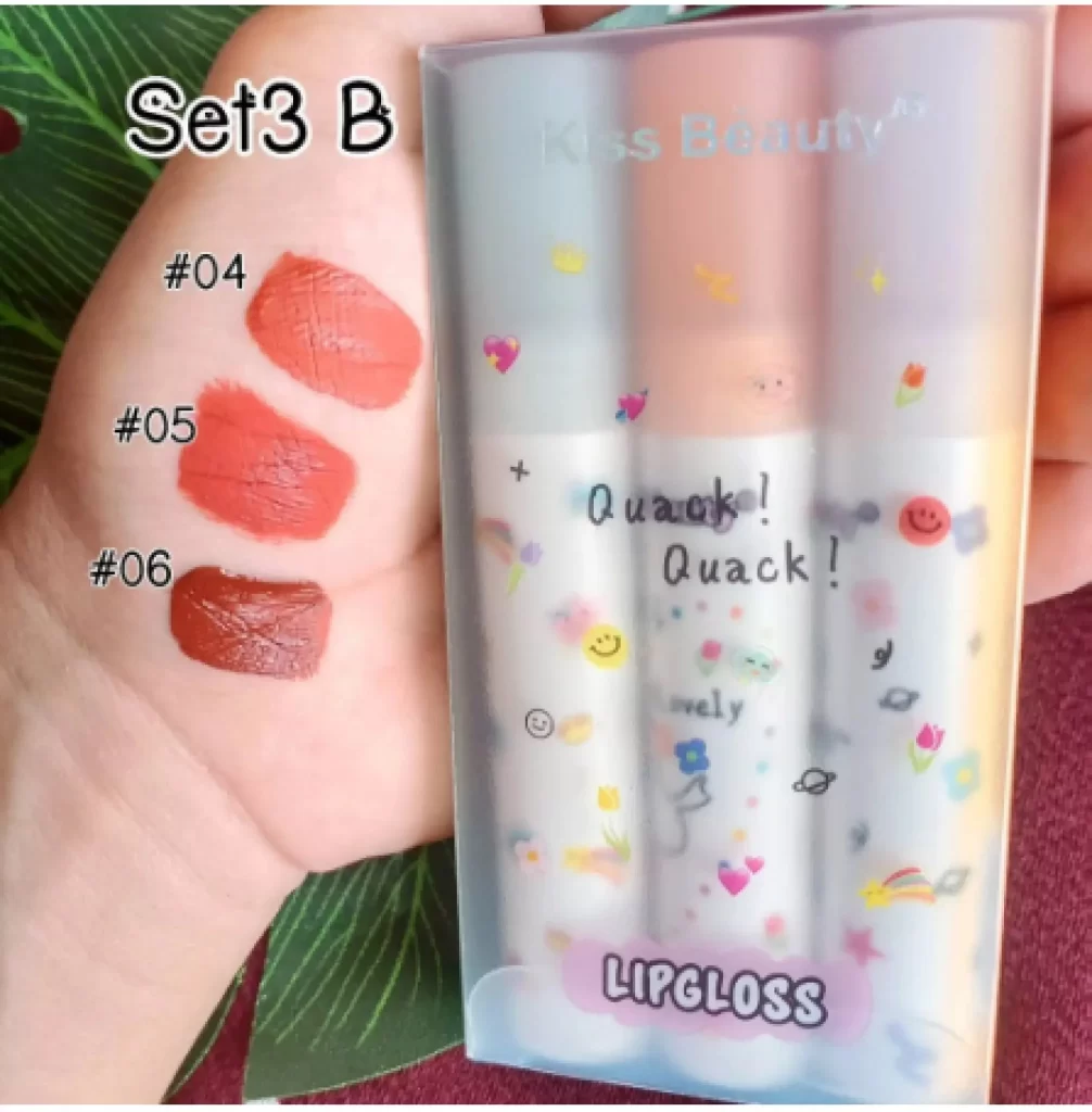 Kiss Beauty Quack Quack 3 in 1 Lipgloss Set cloud shop bd 6903072399086