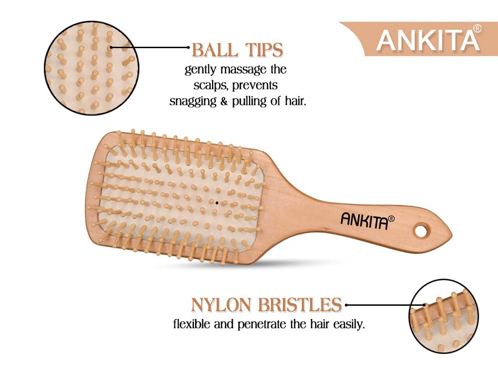 Ankita Hair Brush with Nylon Bristle (A-25) 5242218241508