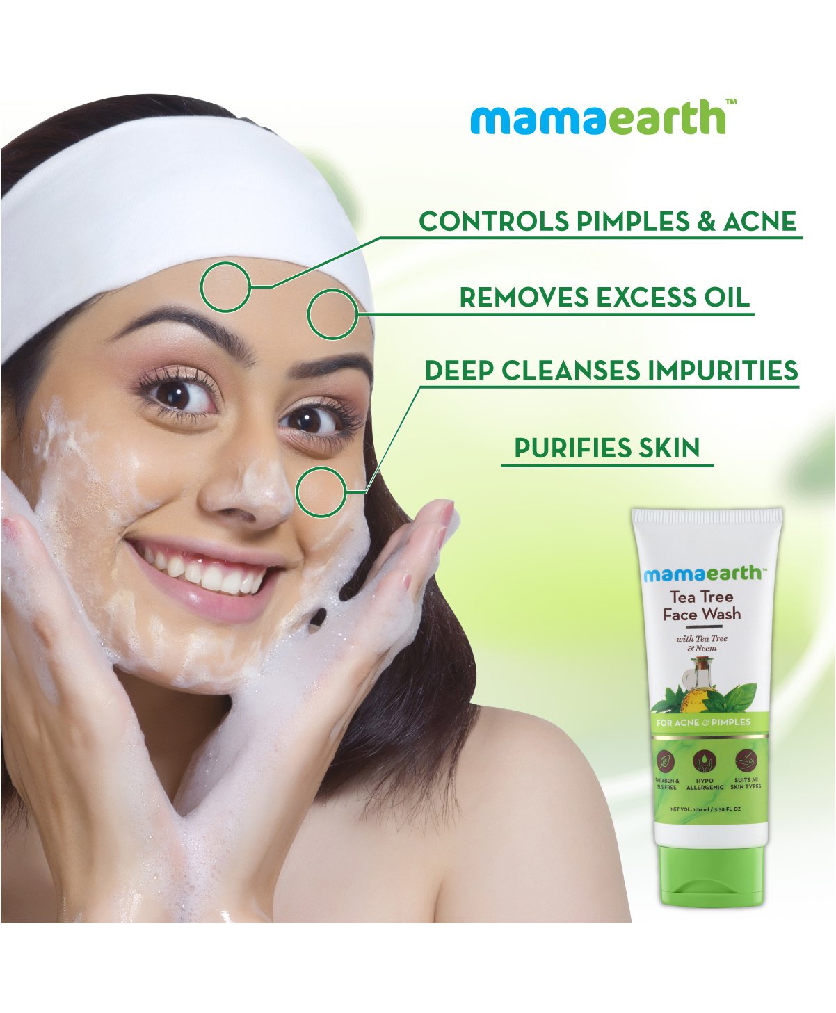 Mamaearth face wash with tea tree oil and neem 2024 extract