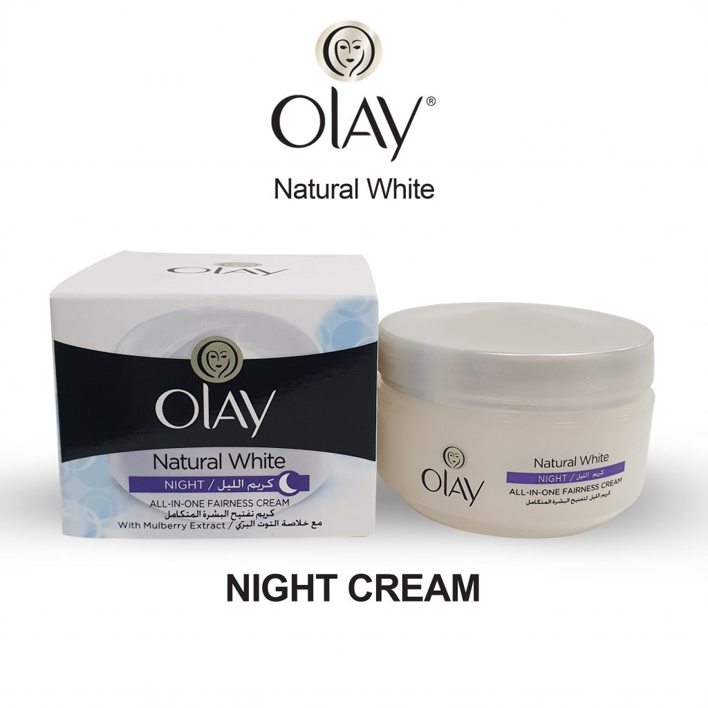 olay natural white all in one fairness night cream