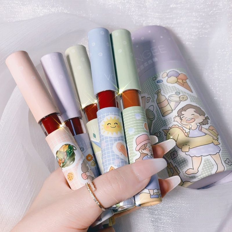 Vongee 5 Color sells gentle lip enamel sleeves in the escaping princess Cloud Shop BD