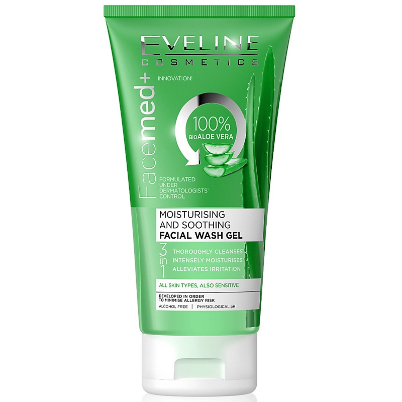 EVELINE Facemed+Moisturising And Soothing Facial Wash Gel With Aloe Vera - 150ml Cloud Shop BD