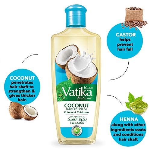 Buy Vatika Coconut Enriched Hair Oil Volume & Thickness 200ml Online ...