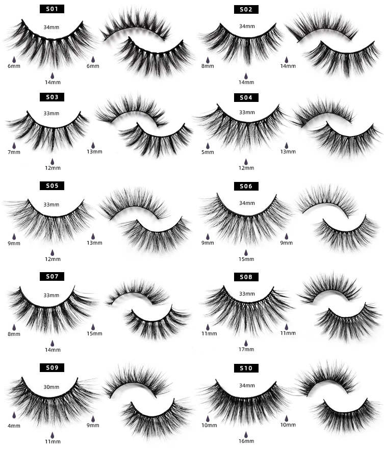 Beauty Bee 10 Pairs Faux Mink Eyelashes Mixed S11 Cloud Shop BD