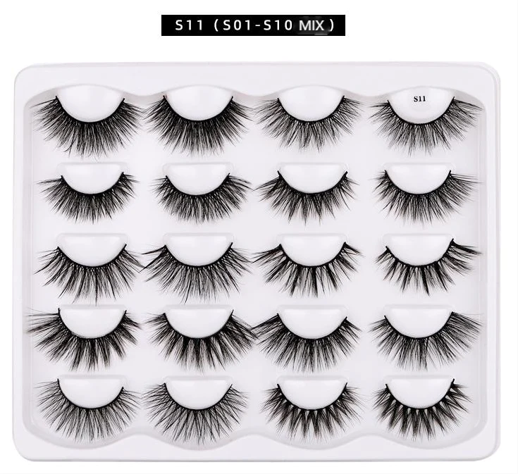 Beauty Bee 10 Pairs Faux Mink Eyelashes Mixed S11 Cloud Shop BD