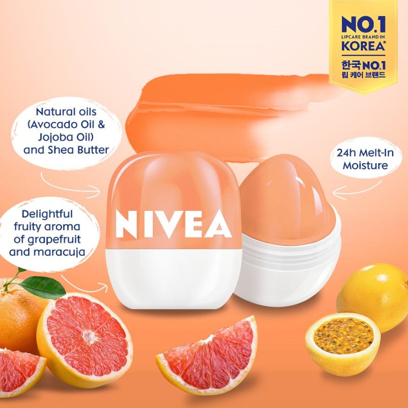 Nivea Grapefruit & Maracuja Pop Ball Lip Balm 7g Cloud Shop BD 9005800313511