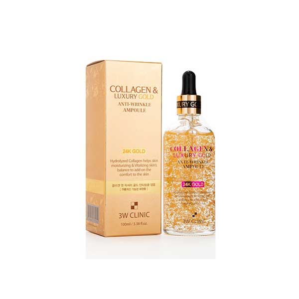 3W Clinic Collagen & Luxury 24K Gold Anti Wrinkle Ampoule- 100ml Cloud Shop BD 8809480772054