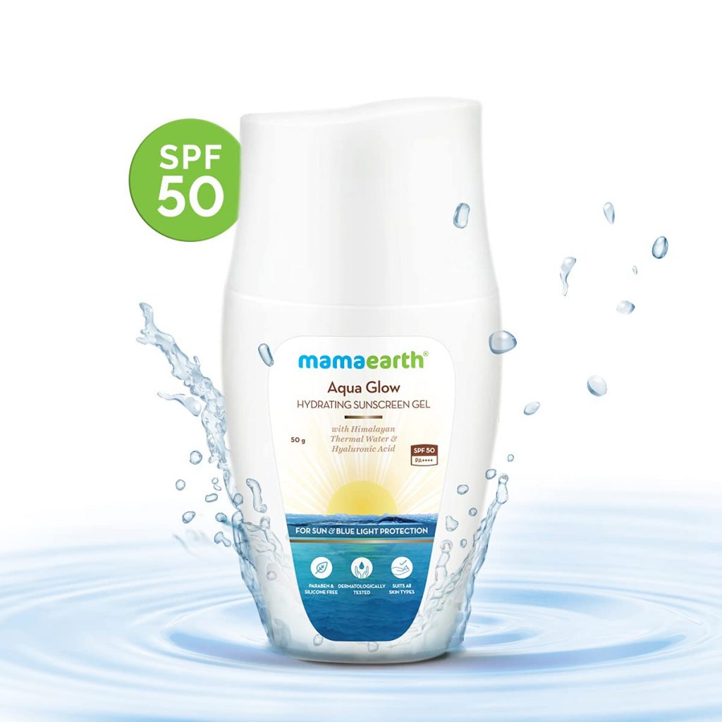 Mama Earth Aqua Glow Hydrating Sunscreen Gel with Himalayan Thermal Water and Hyaluronic Acid - 50g Cloud Shop BD