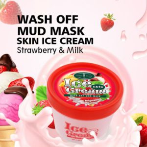 AICHUN BEAUTY ICE Cream Facial Wash Off Mud Mask Strawberry & Milk (100g) Cloud Shop BD