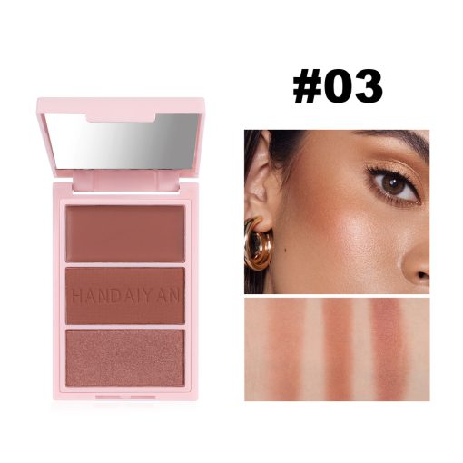 HANDAIYAN Cheek Blush 3D Trio Palette - Image 6