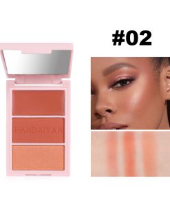 HANDAIYAN Cheek Blush 3D Trio Palette - #02