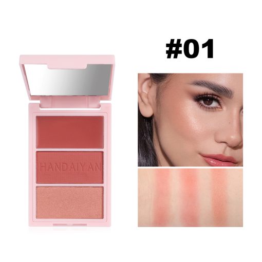 HANDAIYAN Cheek Blush 3D Trio Palette - Image 4