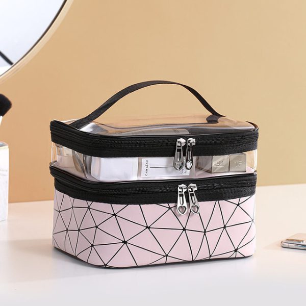 Water-resistant Double Layer Makeup Bag & Travel Organizer for Women - Image 5