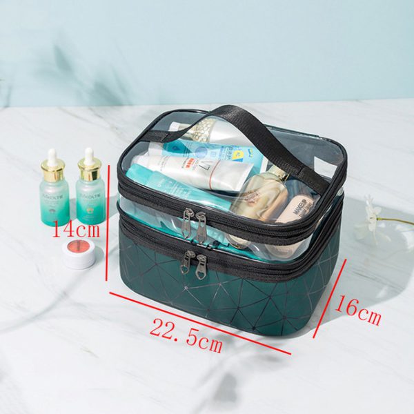 Water-resistant Double Layer Makeup Bag & Travel Organizer for Women - Image 6