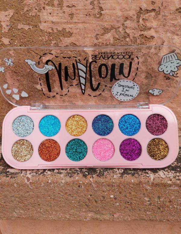 Seven Cool 12 Color Glitter Eyeshadow Palette