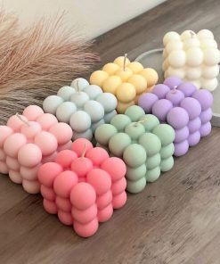 Pastel Customized Bubble Cube Soy Wax Candle