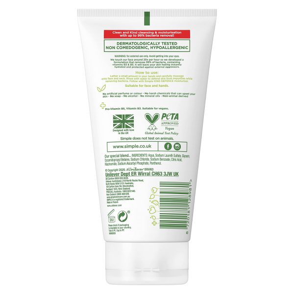 Simple Kind Defence +ANTI-BAC Cleansing Face Wash -150ml - Image 5