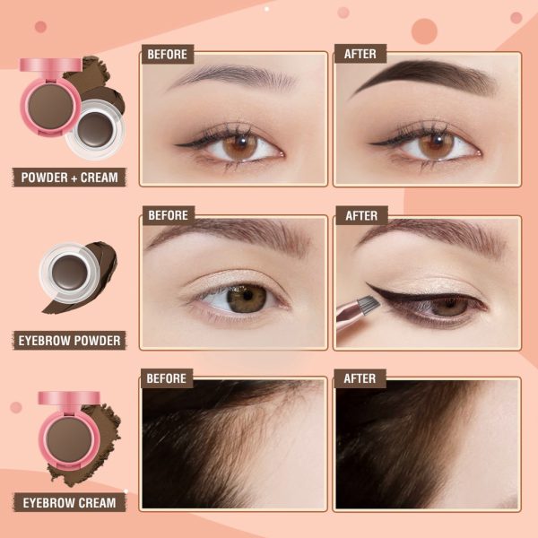 PINKFLASH PF-E22 2 in 1 Duo Effect Eyebrow Cream and Powder - Image 4