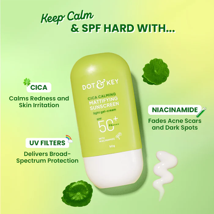 DOT & KEY Cica & Niacinamide Mattifying Sunscreen SPF 50+ (80g) - Image 2