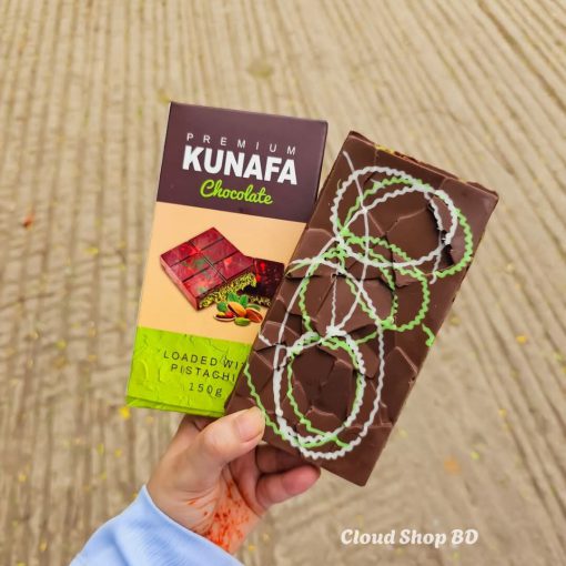 Dubai Kunafa Chocolate Bar Loaded with Real Pistachio