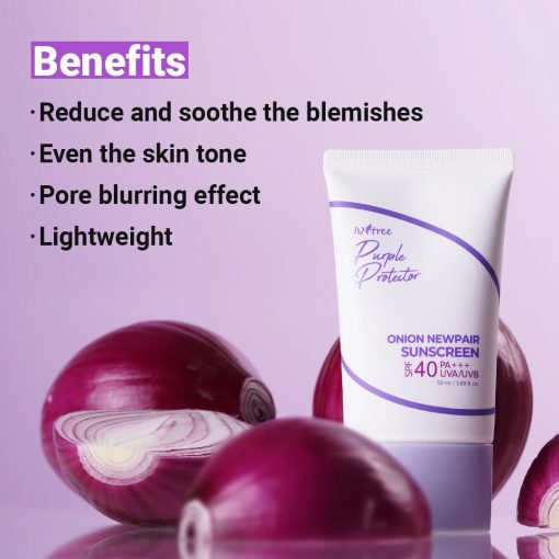 Isntree Purple Protector Onion Newpair Sunscreen SPF40 PA++++ - Image 2