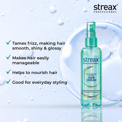 Streax Professional Vitariche Gloss Hair Serum - 115ml - Image 2