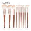 MAANGE 9pcs Makeup Brushes Set - Brown & White