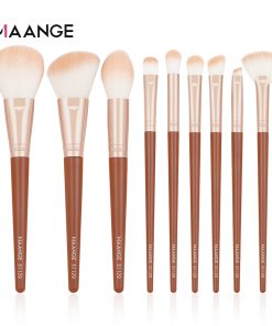 MAANGE 9pcs Makeup Brushes Set - Brown & White