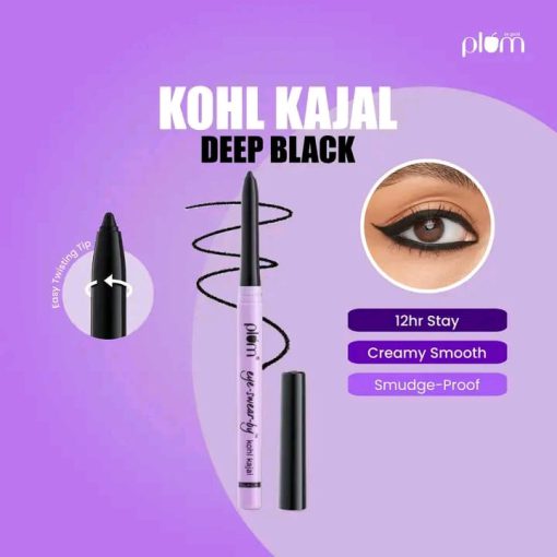 Plum Eye Swear By Kohl Kajal Deep Black - Image 3