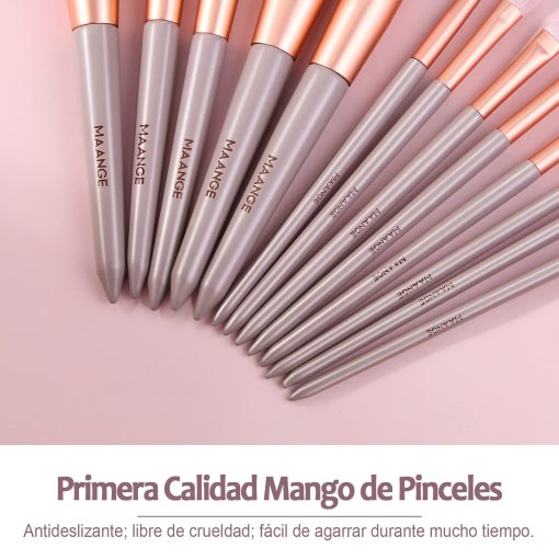 MAANGE 12Pcs Makeup Brushes Set with Bag - Nude - Image 2