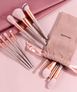 MAANGE 12Pcs Makeup Brushes Set with Bag - Nude