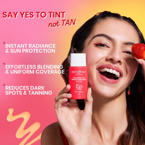 DOT & KEY Strawberry Dew Tinted Sunscreen SPF 50+ PA++++ (50ml) - Image 3