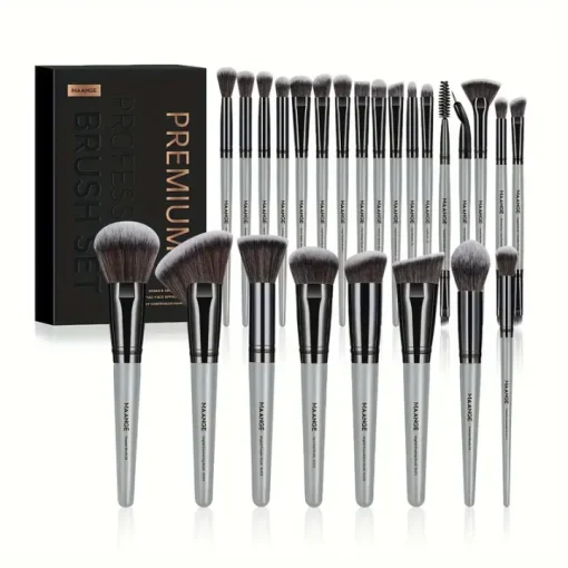 MAANGE 25 Pieces Professional Makeup Brush Set - Black