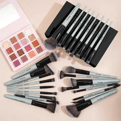 MAANGE 25 Pieces Professional Makeup Brush Set - Black - Image 2