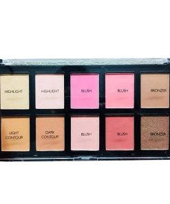 Chanlanya 10 Color Highlighter, Blush, Contour And Bronzer Palette
